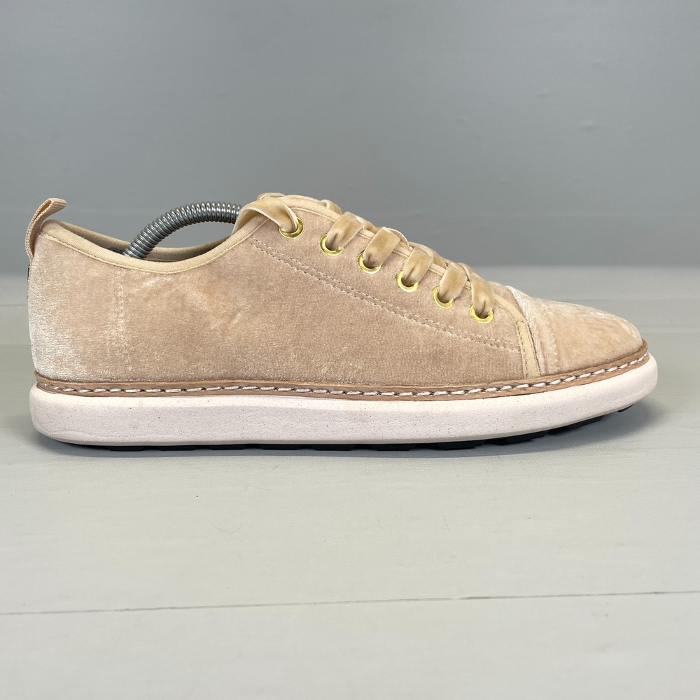 Harmony 783 Charlotte Walker Grounding Shoes Womens Size 8.5 Beige Velvet Casual